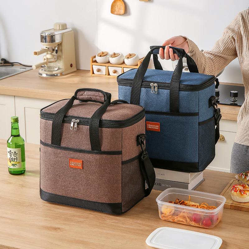 Large insulated bag, thickened fresh-keeping ice pack, waterproof peva picnic insulated bag, takeout delivery box, portable picnic bag detail image 11