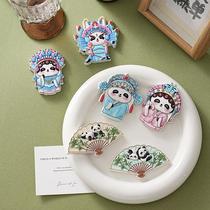opera panda refridgerator magnets chinese style fan magnetic sticker cute cartoon tourist souvenir decoration magnetic stickers