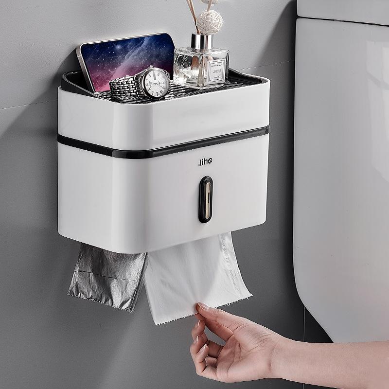 toilet tissue box punch-free wall hanging creative waterproof tissue paper roll paper toilet paper box toilet paper rack