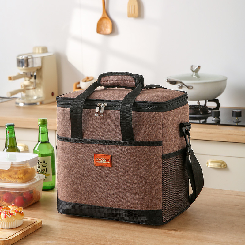 Large insulated bag, thickened fresh-keeping ice pack, waterproof peva picnic insulated bag, takeout delivery box, portable picnic bag details Picture