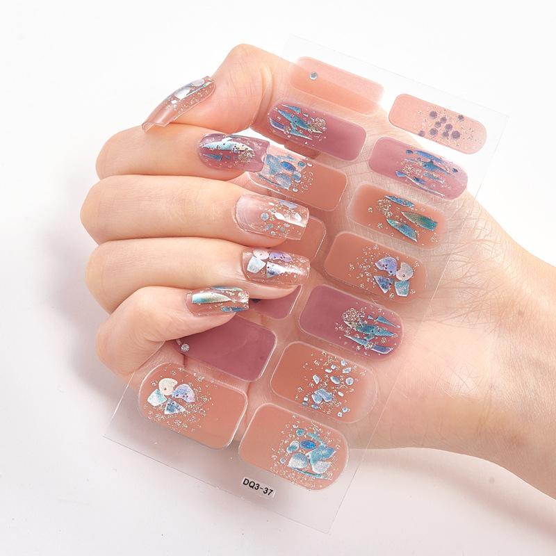 ins style nail stickers cross-border platform high quality supply 3d laser gilding craft nail applique nail stickers
