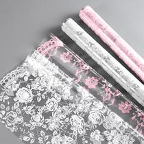 new lace glass paper transparent waterproof flowers wrapping paper rose bouquet dacal paper flower shop floral material