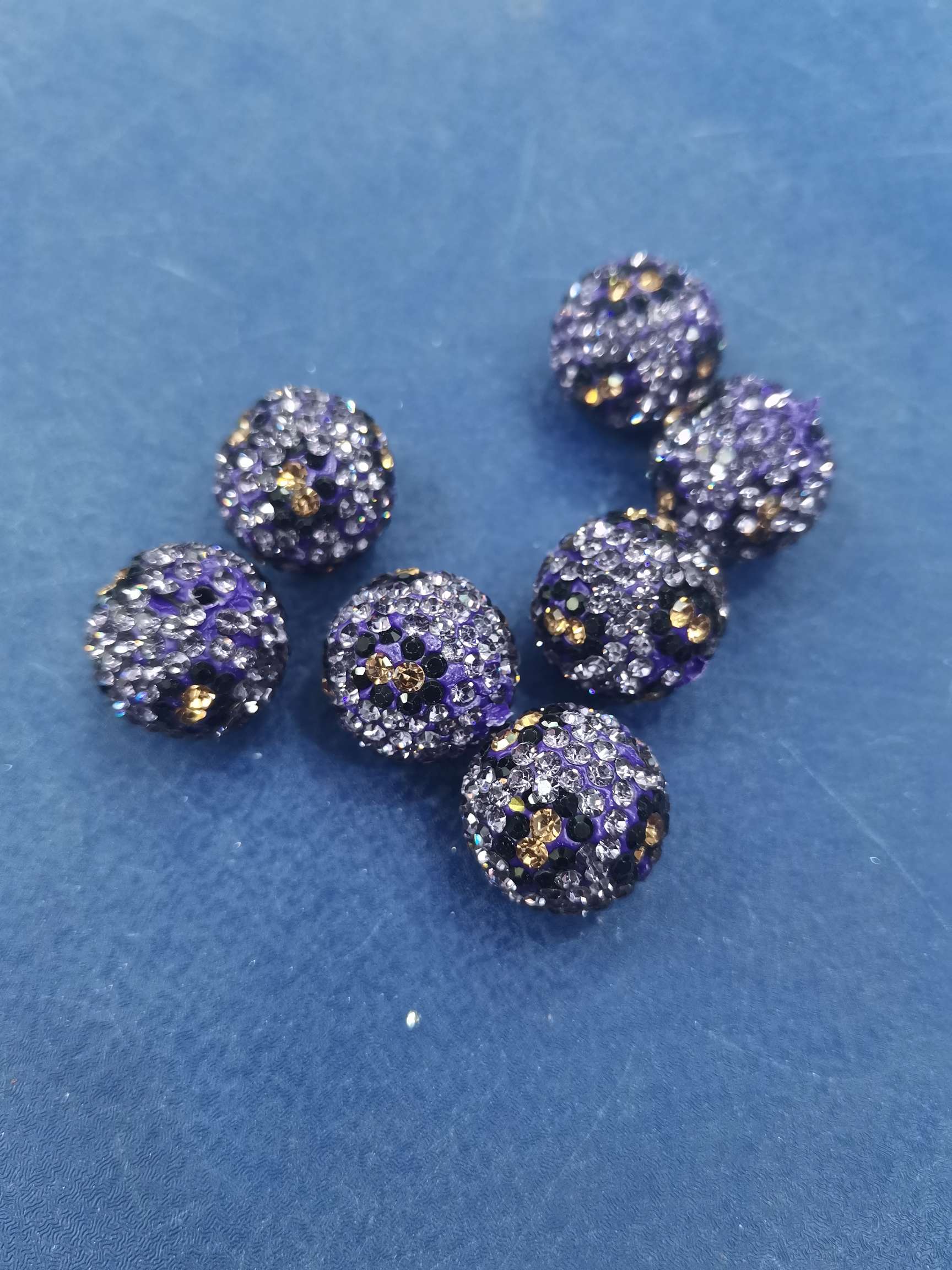 Lotus purple leopard print soft clay rhinestone jewelry accessories Specification image