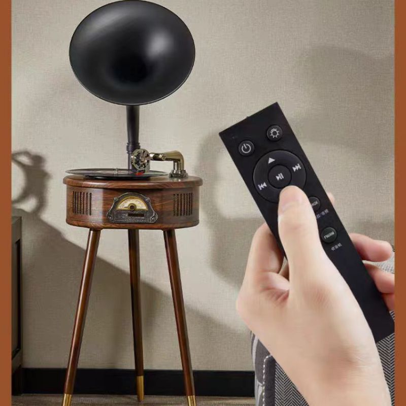 留声机复古古典电唱机仿古实木欧式中式客厅茶室大喇叭音响老式复古音响黑胶唱片机工艺品