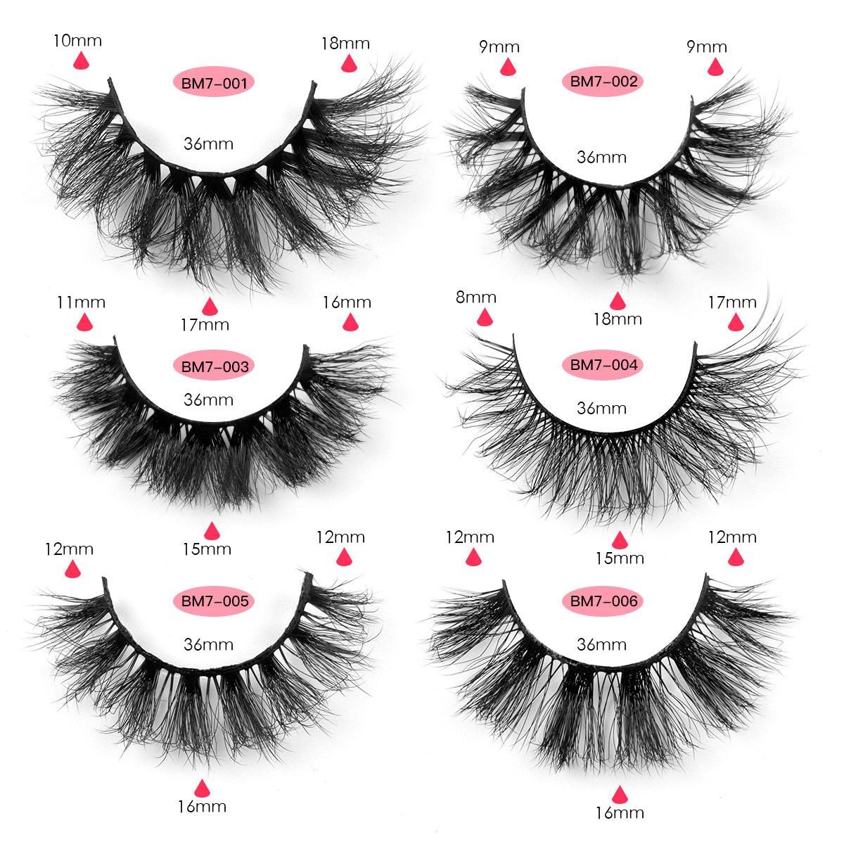 New product 7 pairs of imitation mink hair, fake eyelashes, natural curling and puffing, exaggerated stage makeup, fake