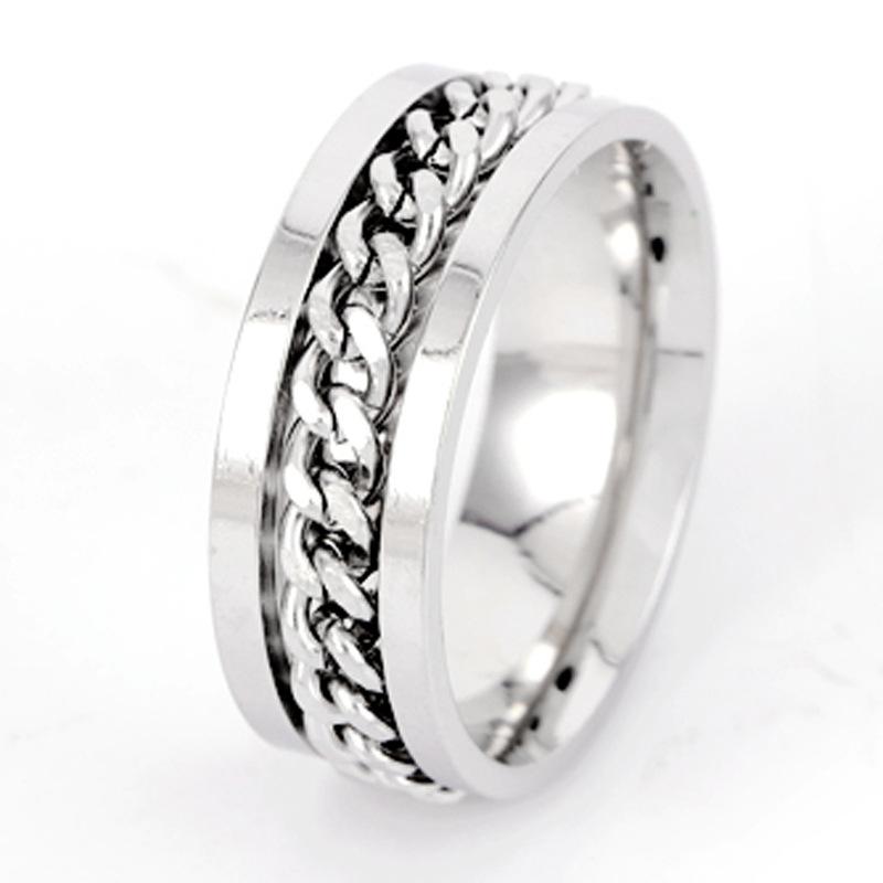 ring open bottle open beer ring adjustable decompression men's rotatable chain titanium steel ring stainless steel jewelry Application Scenario