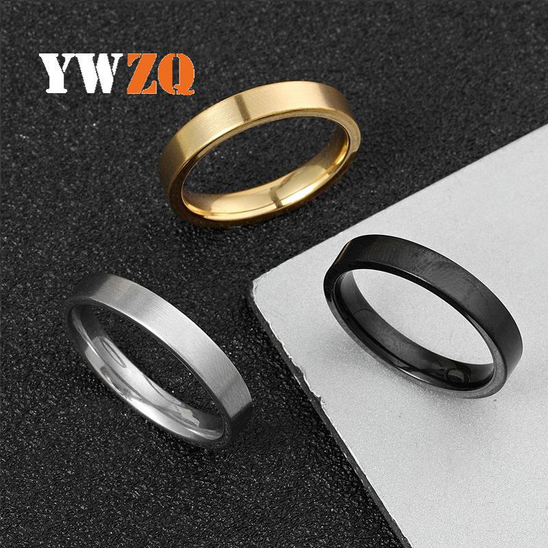 cross-border titanium steel ring non-fading niche design 4mm matte plain ring stainless steel jewelry couple ring men and women full figure