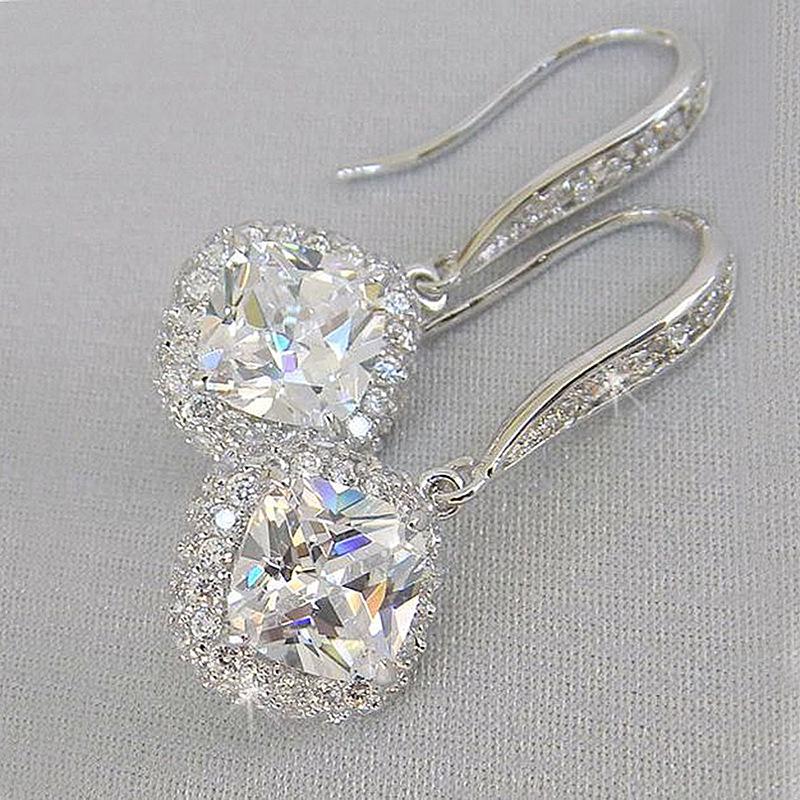 cao shixiyin hot sale high-end elegant all-match square zircon earrings european and american ladies jewellery batch