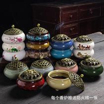 ceramic incense burner home yiwu wholesale incense kiln baked ge kiln incense burner temple aromatherapy plate cone incense small size incense coil burner