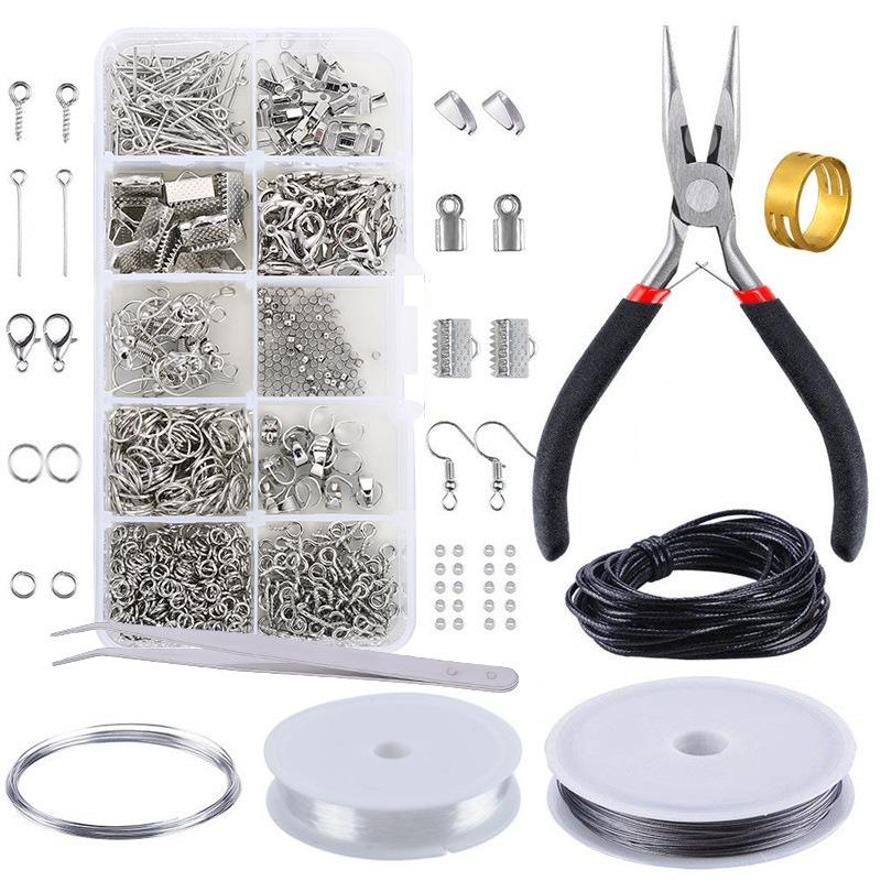 10 Grid DIY Handmade Accessories Jewellery Accessories Combination Set Broken Ring Closed Ring Lobster Buckle Tool Clamp