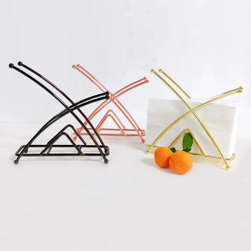 nordic iron tissue holder triangle creative napkin holder coffee shop coffee shop paper clip table storage rack