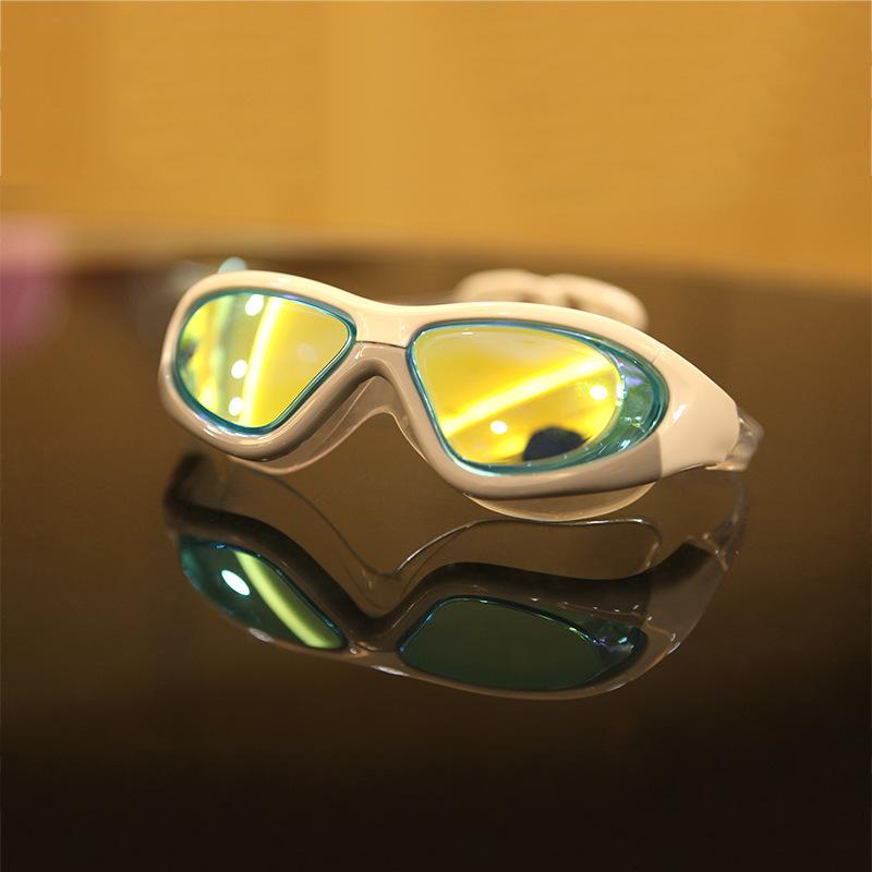 swimming goggles adult new color changing plating clear anti-fog uv protection adult universal swimming glasses