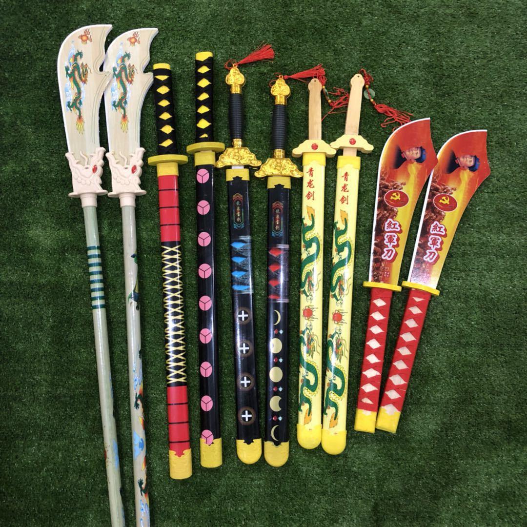 (sword collection) children's wooden toy samurai sword sword qinglong sword scenic area temple fair stall hot sale toys