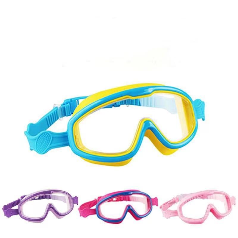 children's large frame swimming goggles boys glasses girls hd swimming goggles waterproof anti-fog equipment professional diving goggles