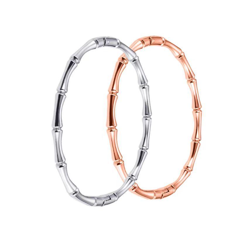 titanium steel bracelet female summer girl niche high sense ins style non-fading bamboo bracelet opening stainless steel jewelry full figure