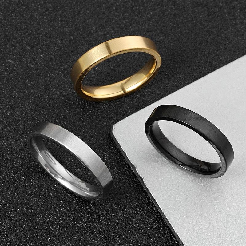 cross-border titanium steel ring non-fading niche design 4mm matte plain ring stainless steel jewelry couple ring men and women Specification drawing