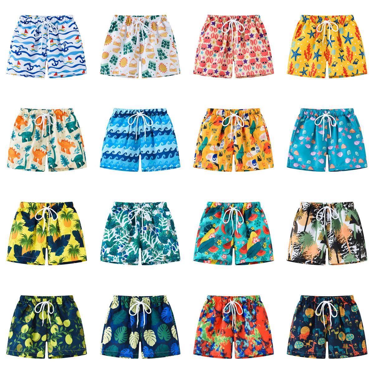 summer new children's shorts boys and girls fashion cartoon beach pants baby leisure sports shorts swimming trunks thin