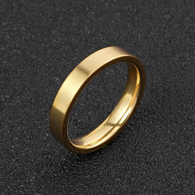cross-border titanium steel ring non-fading niche design 4mm matte plain ring stainless steel jewelry couple ring men and women details Picture