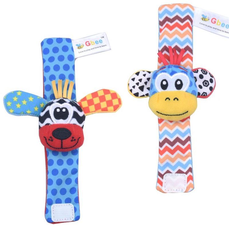 2024gbee lion animal baby plush wrist rattle animal rattle socks suit infant teaching toys