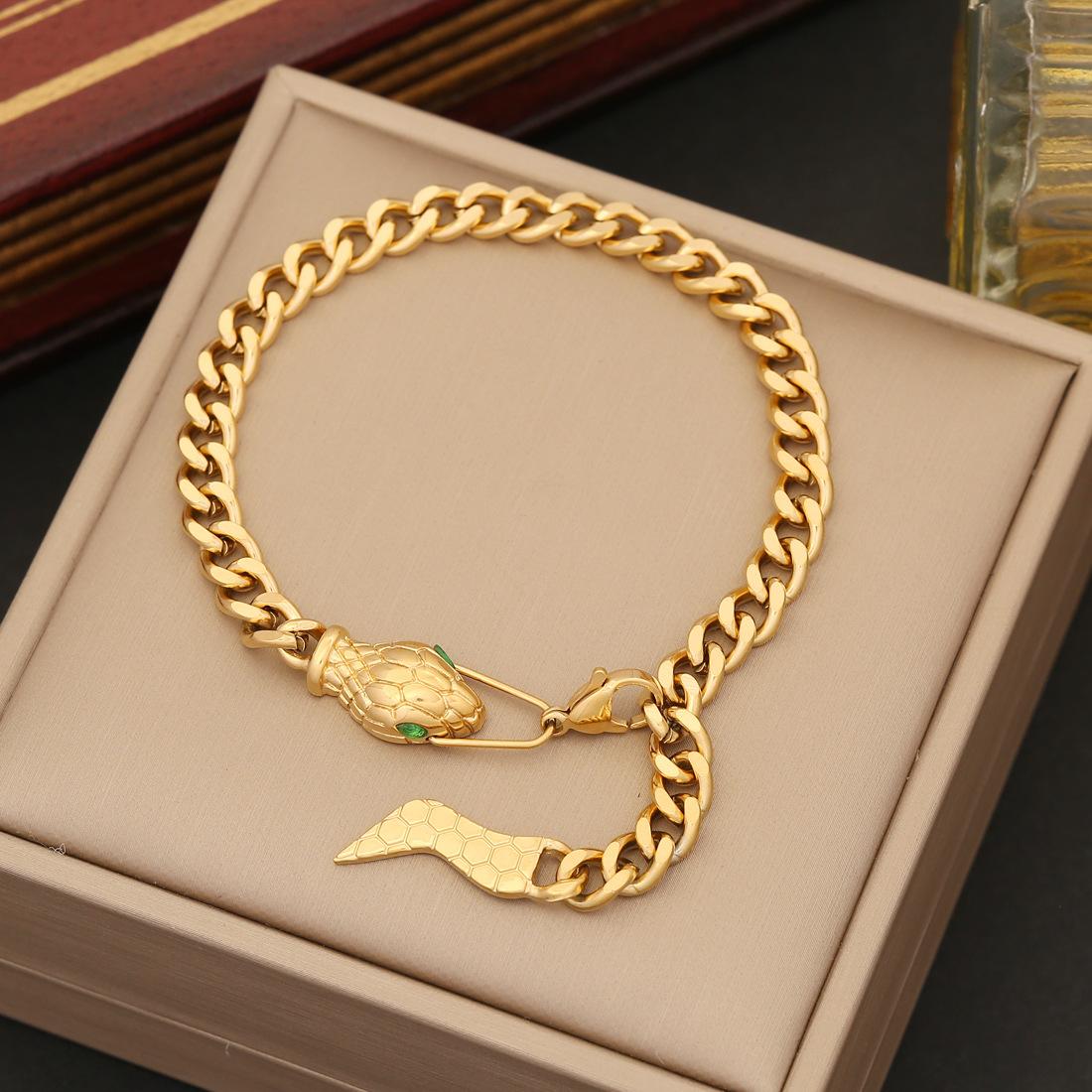 Cross-Border New Arrival Ornament Snake Necklace Personality Stainless Steel Jewelry Set Ins Temperament Trendy Necklace N1175 details Picture