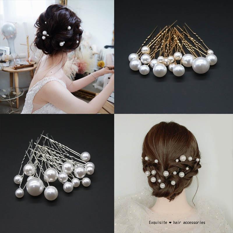pearl hairpin barrettes bride hair braiding hairpin u-clip hair pin performance headdress embellished han chinese clothing hair accessories retro