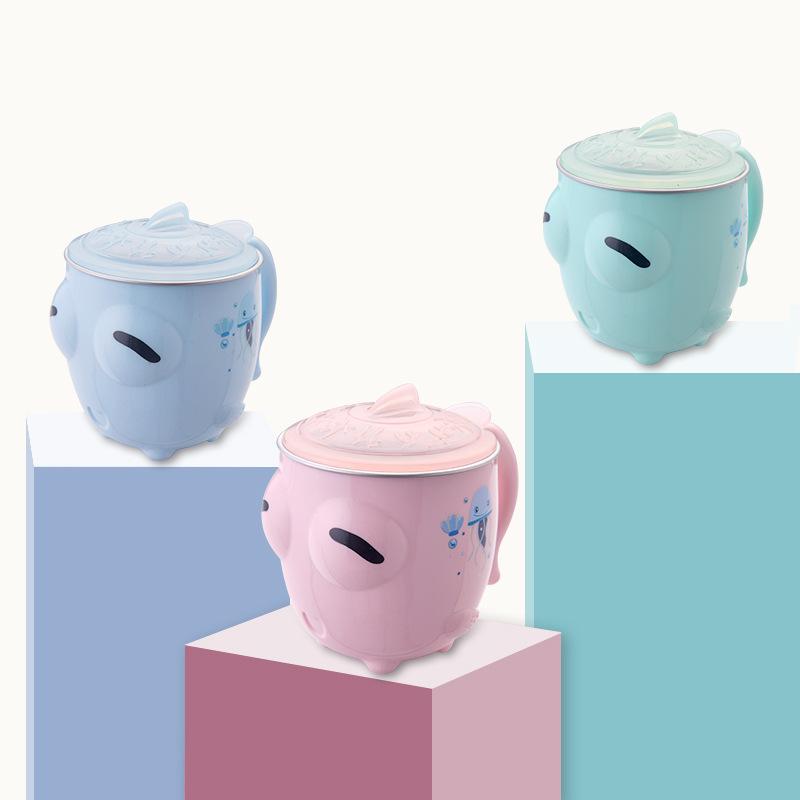Children's Water Cup Portable Home Stainless Steel Cup with Lid Drop-Resistant Baby Kindergarten Cup Primary School Student Tumbler