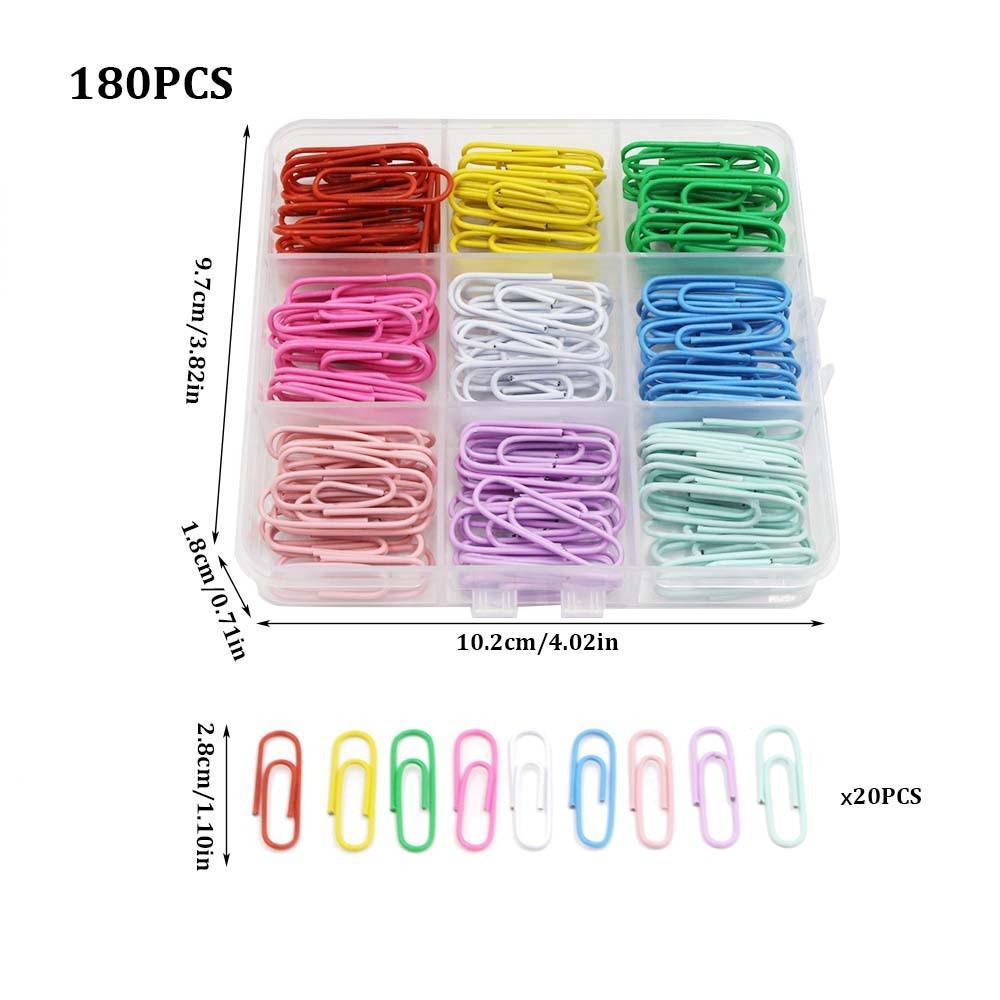 New 180 Macarons Color Clip Book Mark Bookmark Paper Clip 28mm Financial Storage Clip