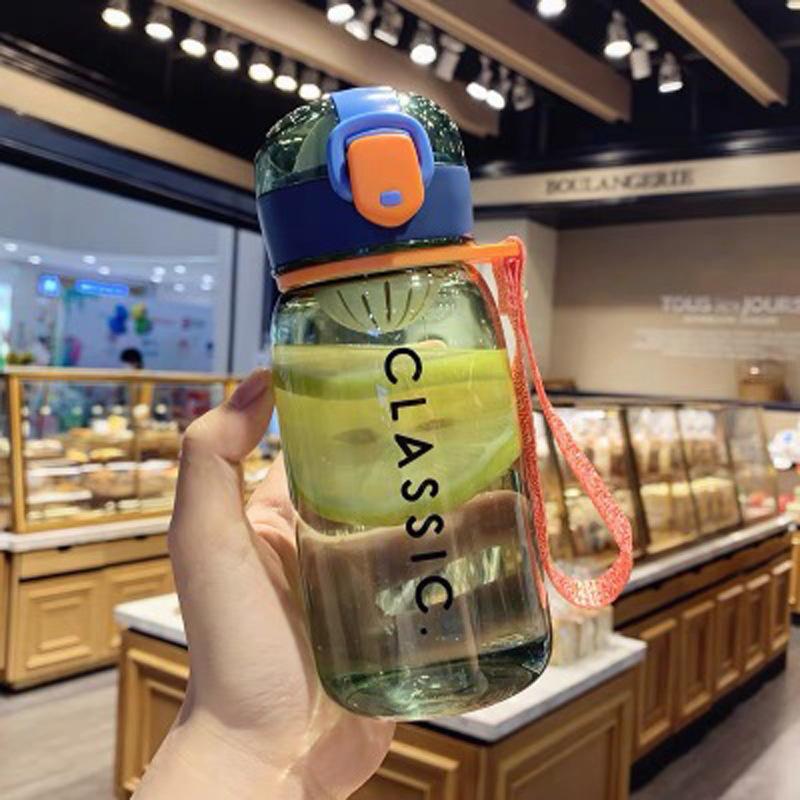korean style cute water cup student outdoor sports plastic cup simple ins internet celebrity drop-resistant tumbler portable Specification drawing