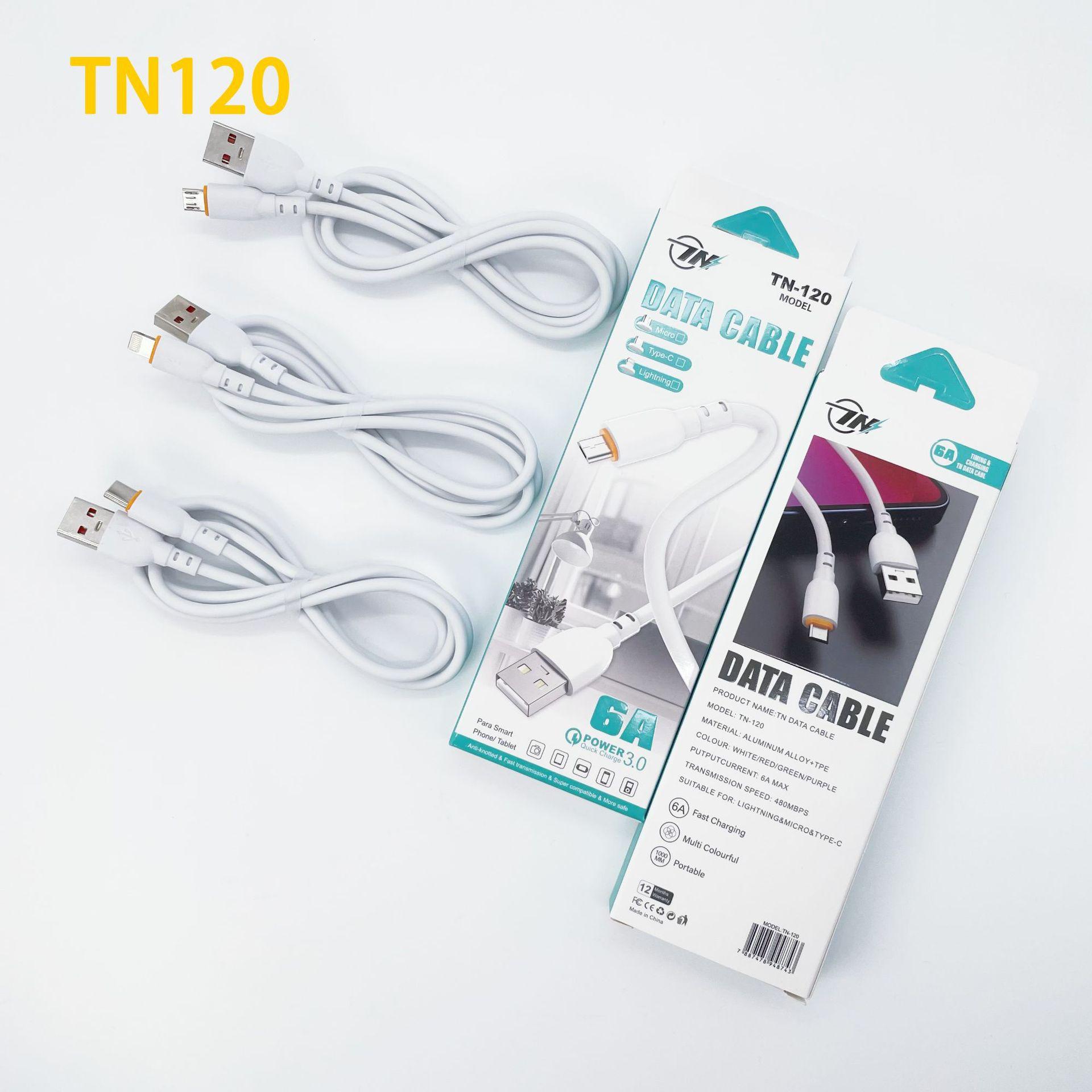 Tn120 New PVC Fast Charge Data Cable Support I5 Android TC Smartphone Qc3.0 Function Delivery Supported