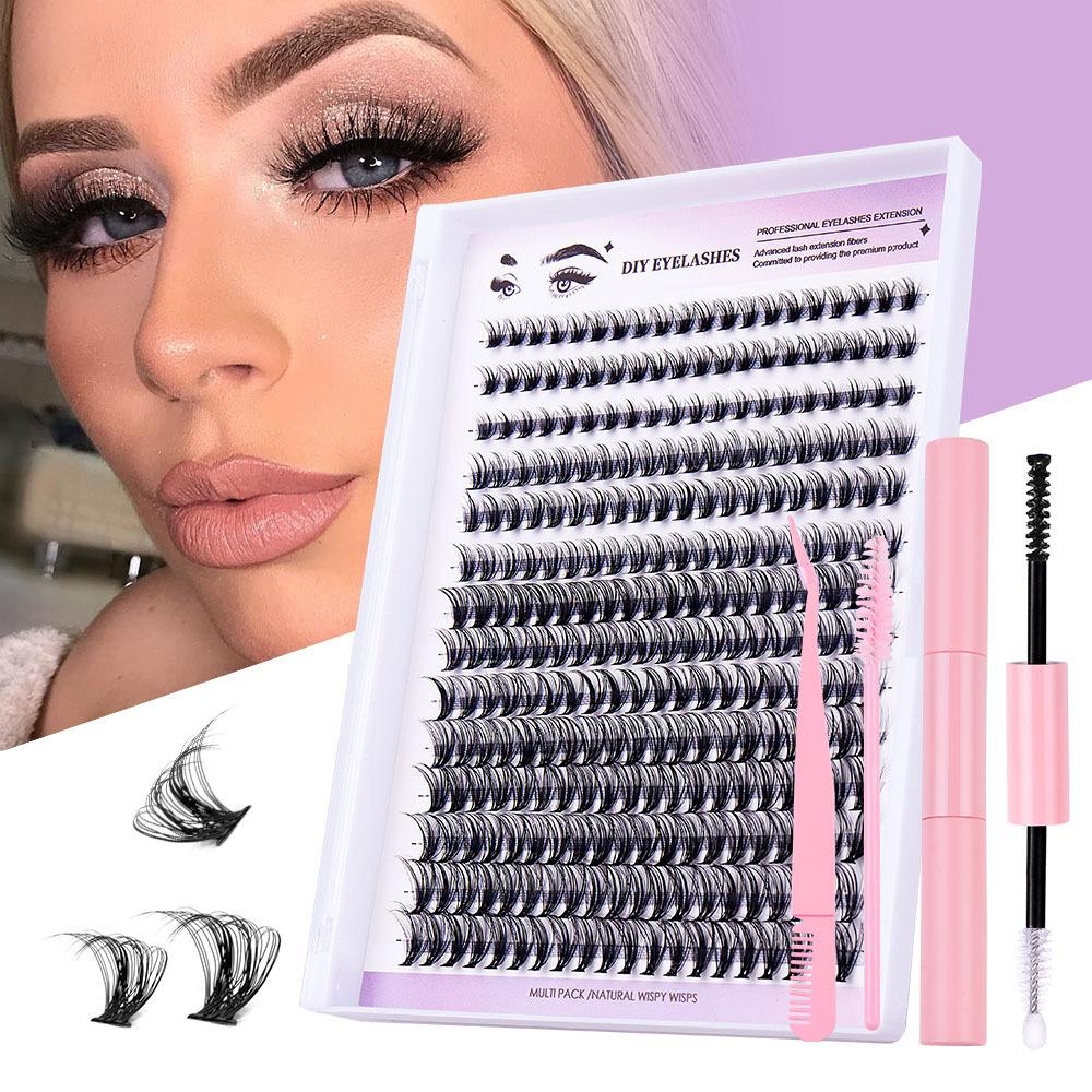 europe and america cross border hot fake eyelashes simulation thick diy eyelash segmented single-cluster grafting fake eyelashes wholesale