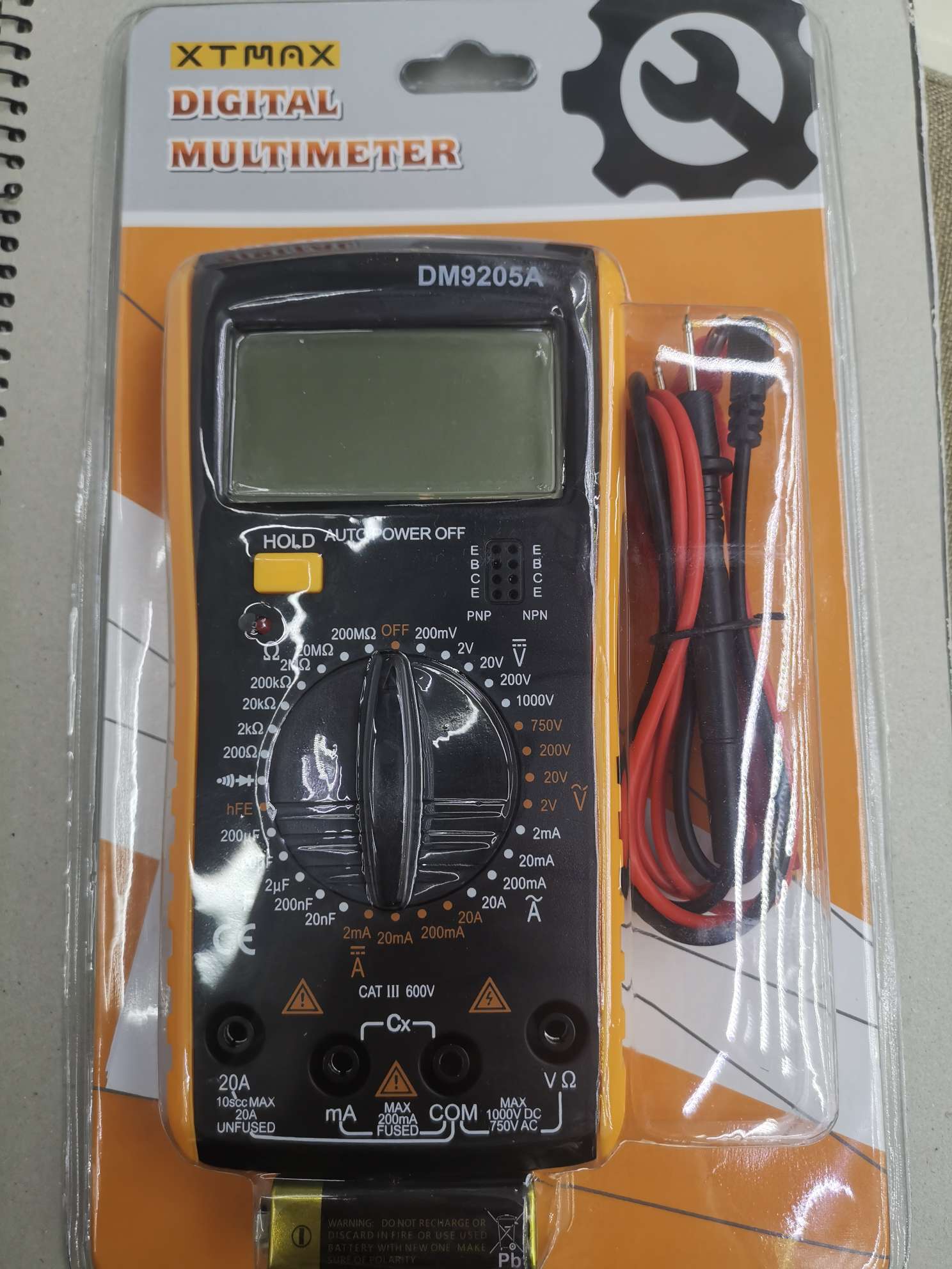 万用表DM9205A DIGITAL MULTIMETER 电测量仪器 多用表 万能表 MULTIMETER