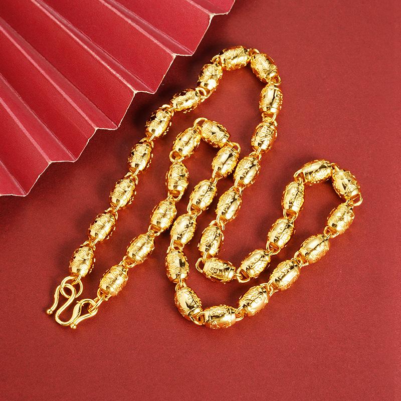 vietnam placer gold fu character xiangyun necklace retro national style men domineering personalized no color fading jewellery accessories wholesale