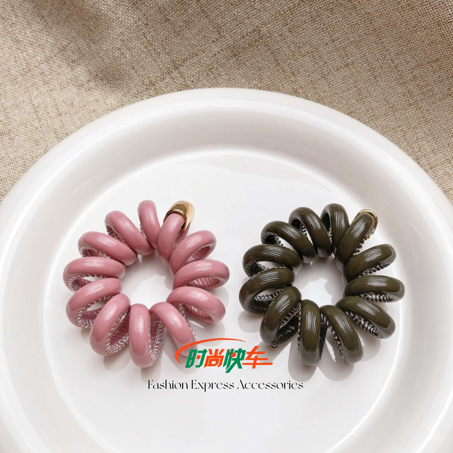 秋冬新款皮质包布包皮发圈 电话圈头绳发饰 头饰饰品 简约时尚女士发饰 韩版甜美发圈头饰饰品头绳发圈秋冬发圈