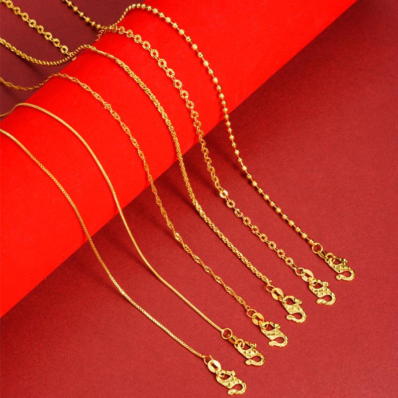 alluvial gold necklace women's summer high sense affordable luxury fashion versatile copper-plated gold accessories jewellery yiwu accessories wholesale