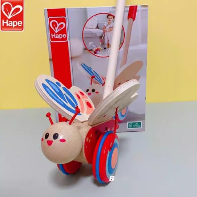 ha german pe toddler single rod trolley walker butterfly pusher car infant, baby, infant push walking toy