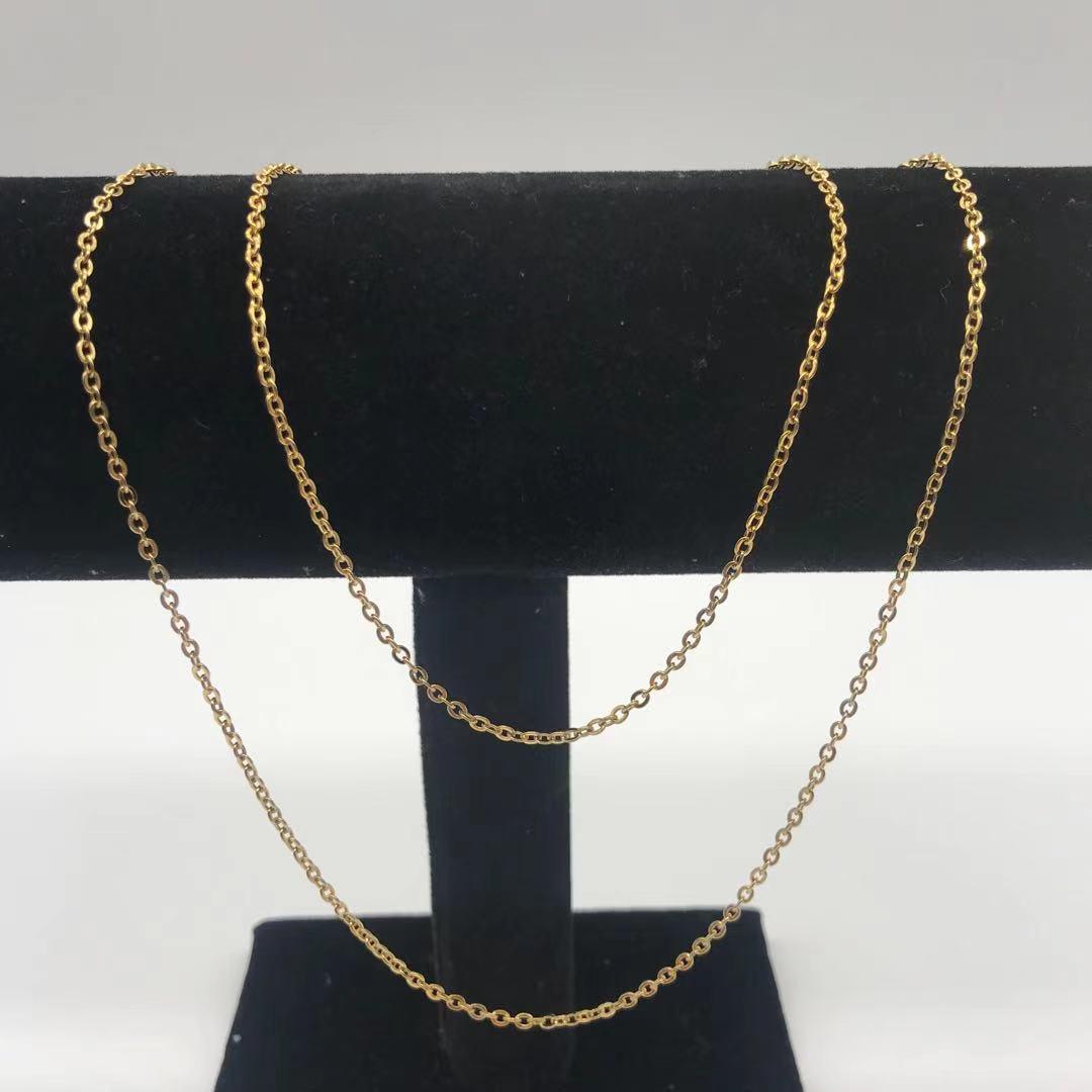 factory wholesale stainless steel jewelry chain titanium steel 0.6 cross double layer necklace vacuum vapor plating gold finished product in stock full figure