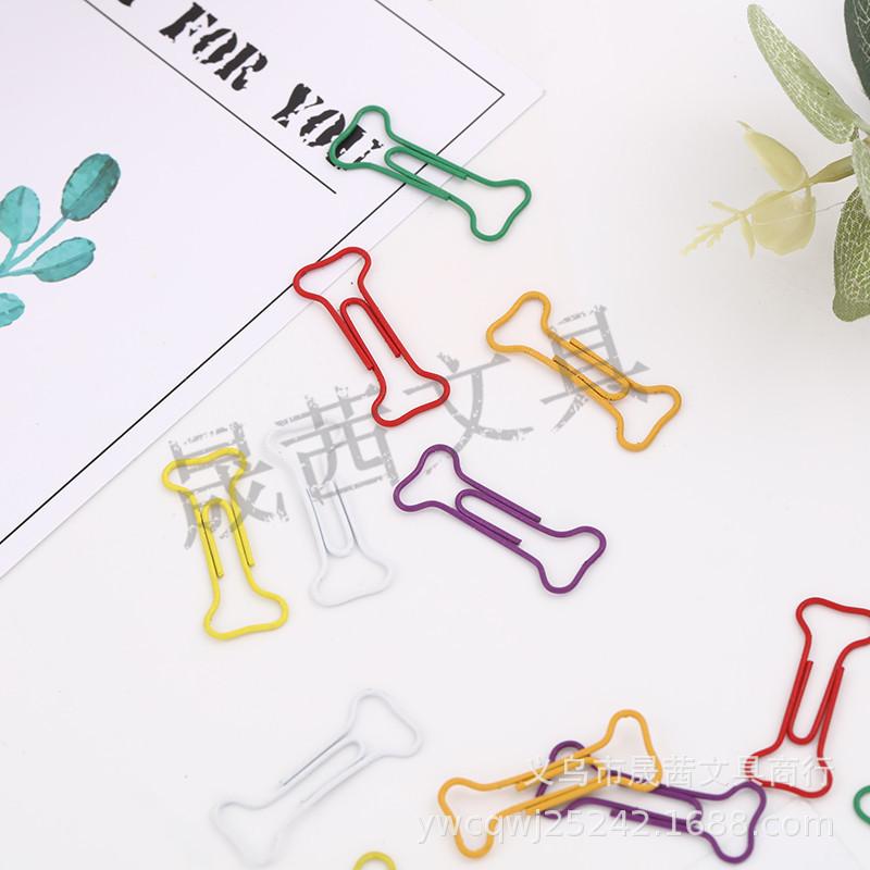 bone paper clip bone-shaped spray paint paper clip color special-shaped paper clip diy bookmark clip hand account song don