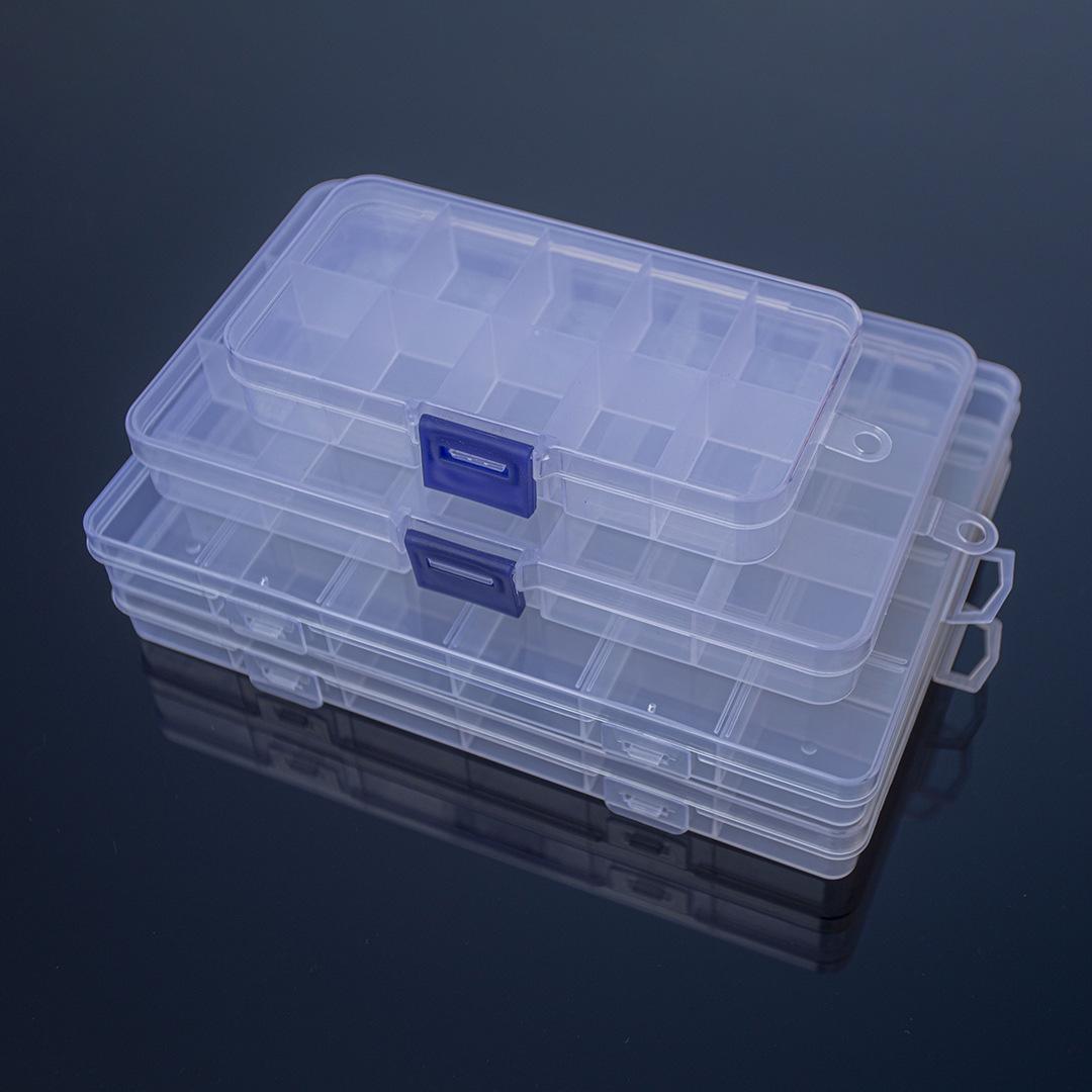 multi-grid sealing wax drop separated packing box fixed storage box transparent pp plastic jewellery beaded bead diy box