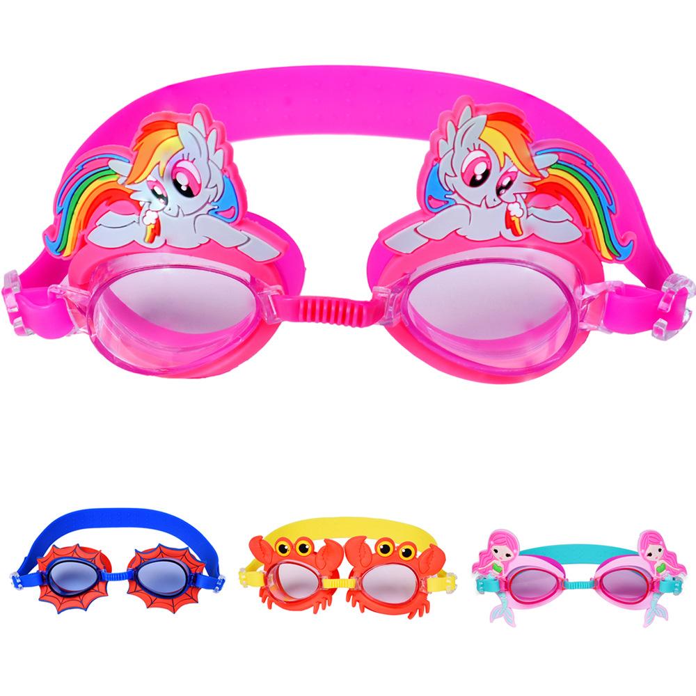 children's cute cartoon silicone swimming glasses boys and girls swimming submersible equipment mermaid spider-man swimming goggles