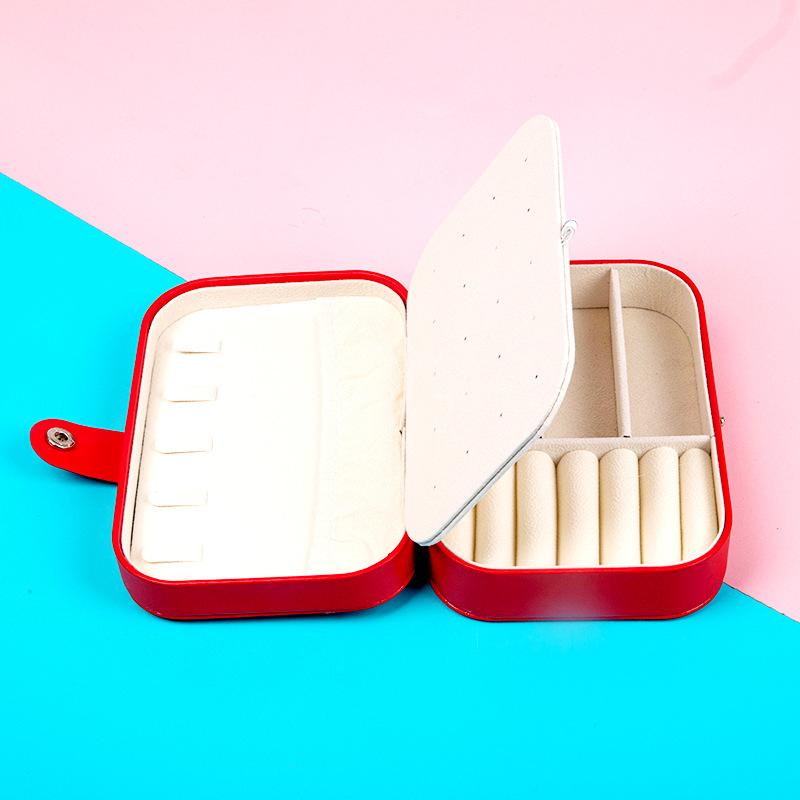 large capacity jewelry storage box anti-oxidation necklace ear stud ring jewelry box portable pu leather jewellery box