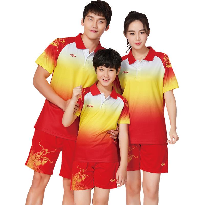 badminton suit men's and women's short-sleeved summer camp table tennis suit training camp sports suit badminton suit Item Picture