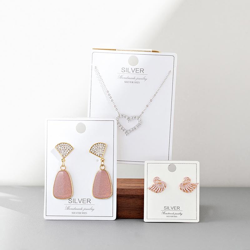 Earring Cards in Stock Wholesale Accessories Jewellery Packaging Necklace Cardboard Korean Style New Silver Jewelry 925 Ear