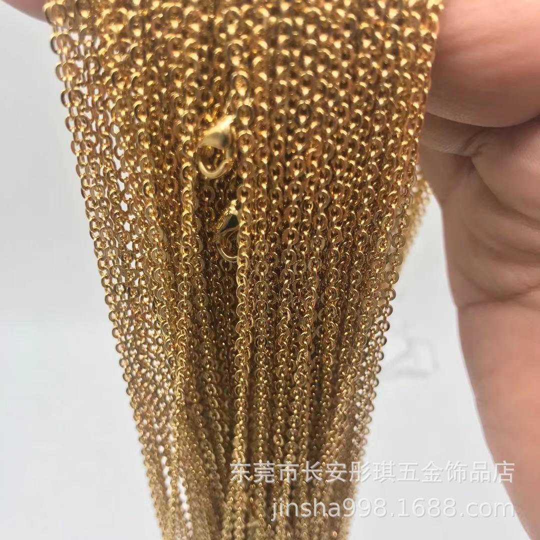 factory wholesale stainless steel jewelry chain titanium steel 0.6 cross double layer necklace vacuum vapor plating gold finished product in stock Application Scenario