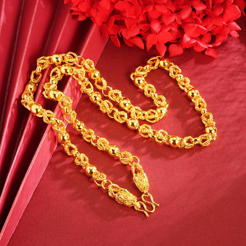 vietnam placer gold gold plated dragon head necklace men's korean style domineering personalized copper-plated gold accessories jewellery yiwu accessories wholesale
