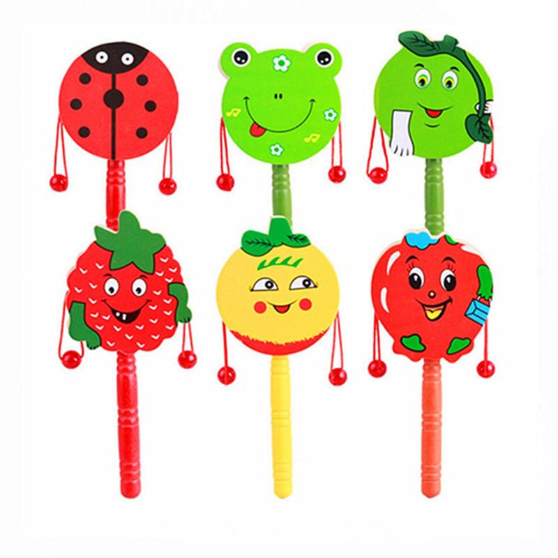 early childhood education wooden rattle drum traditional wooden toys wooden rattle drum rattle baby music toys