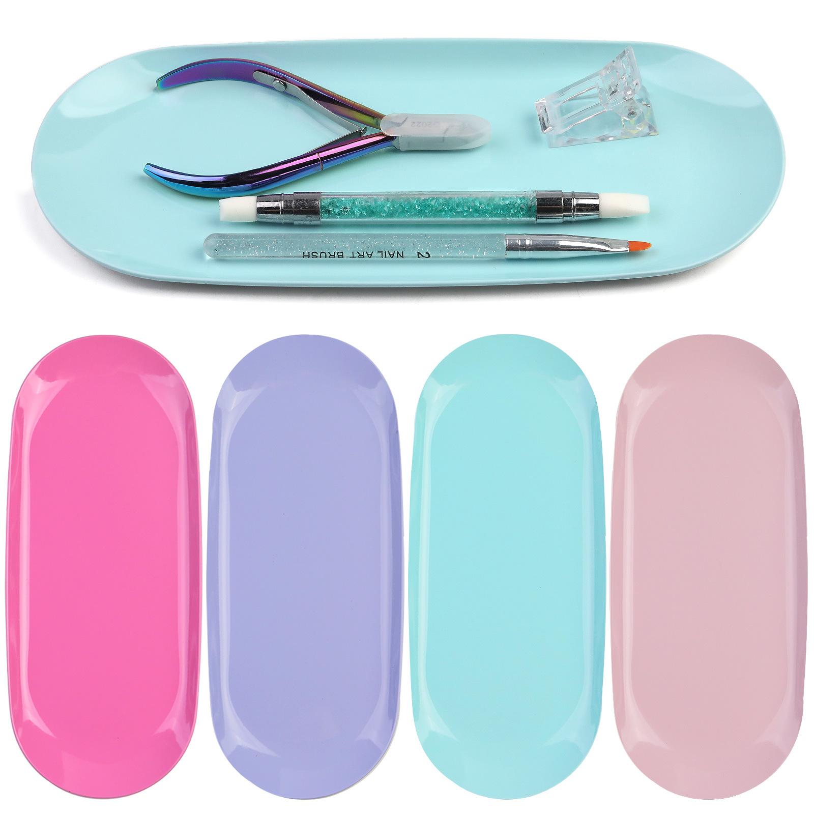 exclusive for cross-border stainless steel jewelry tray manicure desktop tools storage tray oval metal tray sub