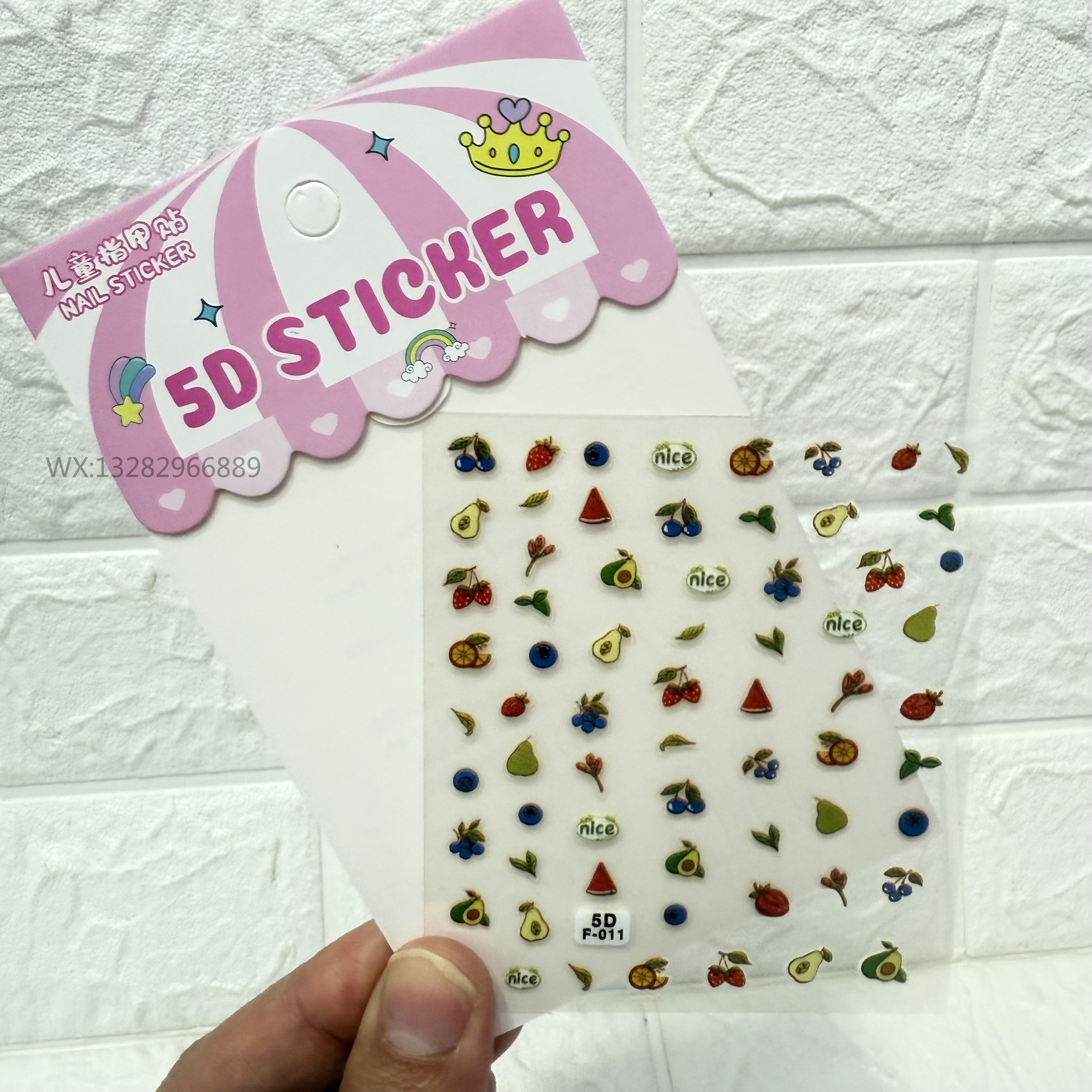 5D cartoon nail stickers, cartoon fruit cute embossed nail stickers, three-dimensional nail stickers pic 12