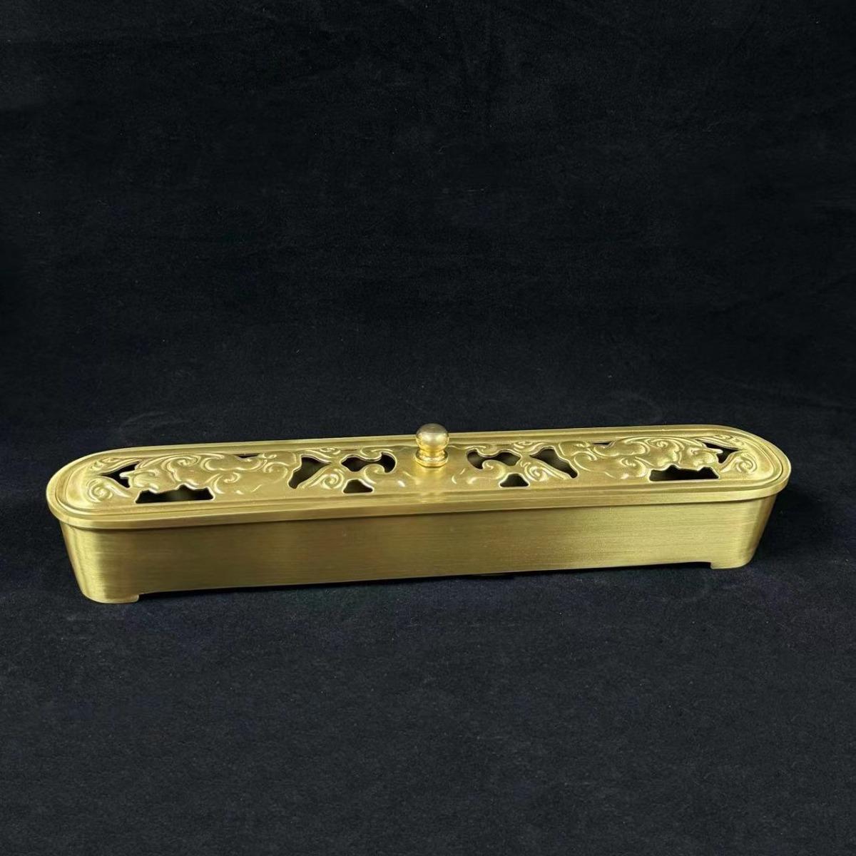 household indoor brass sandalwood stove zen incense burner buddhist hall chinese brass incense burner with lid incense coil burner