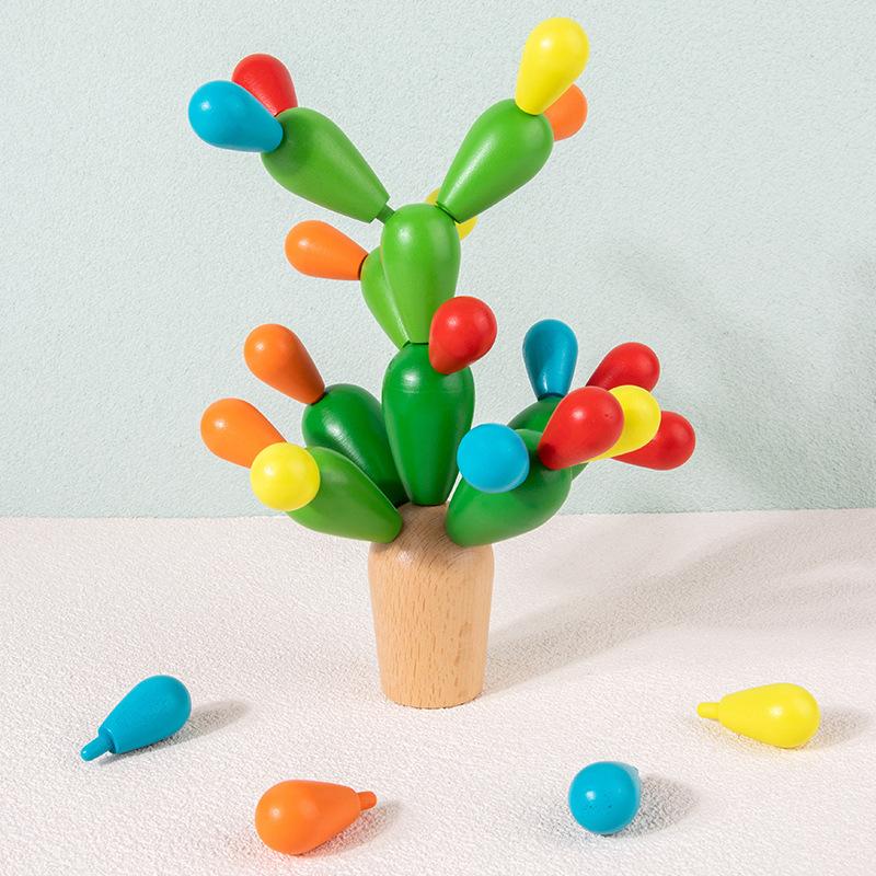 creative cactus assembling building blocks children's educational early education assembling cactus ball logical thinking training wooden toys