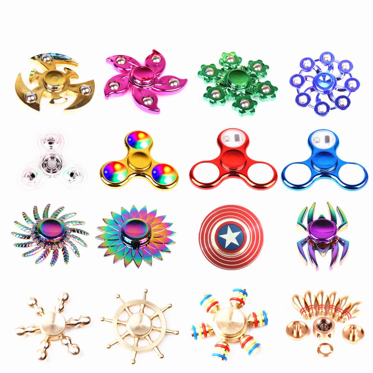 more than 100 fingertip gyro colorful metal toys steel ball plastic luminous hand spinner stall toys